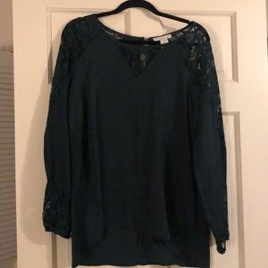 Green festive blouse